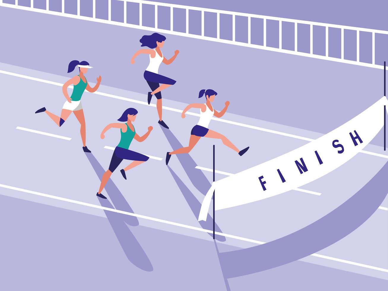 Female athletics race avatar character vector