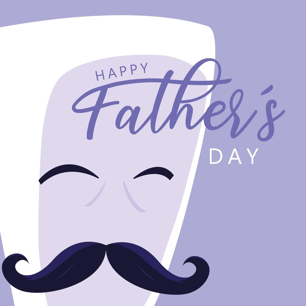 Happy father day card with gentleman face vector