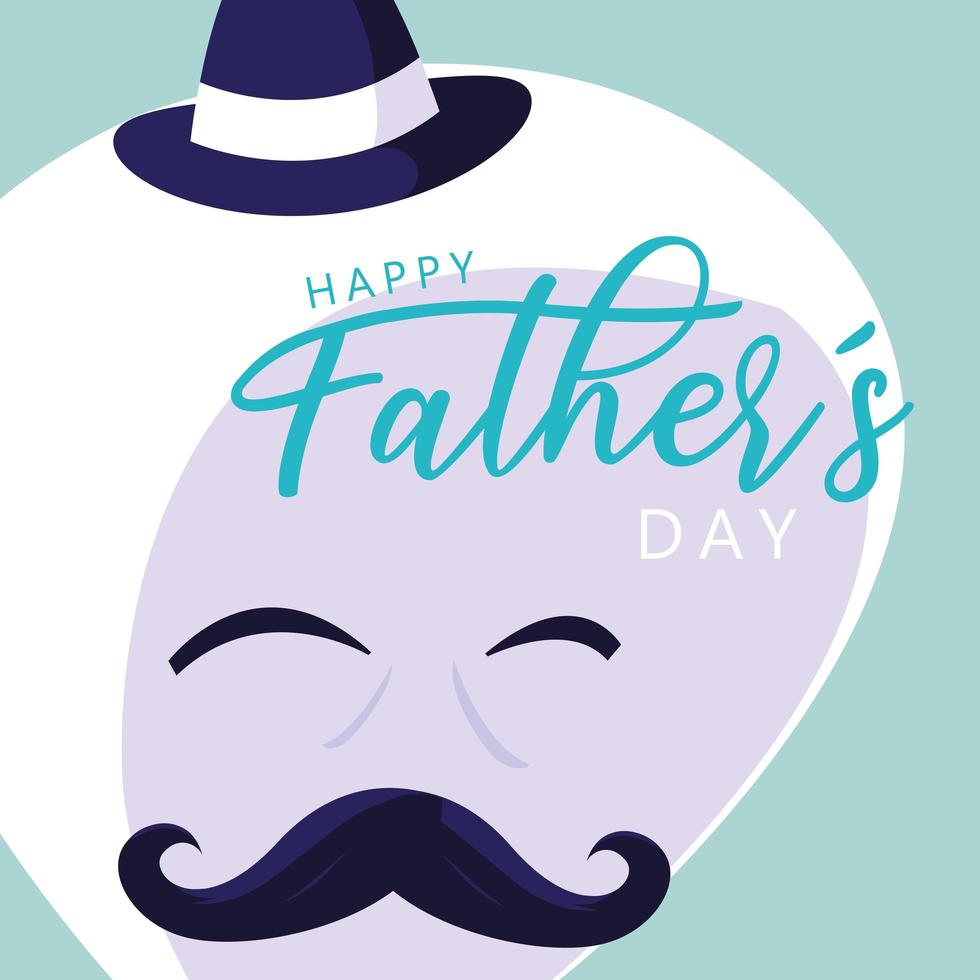 Happy father day card with gentleman face vector