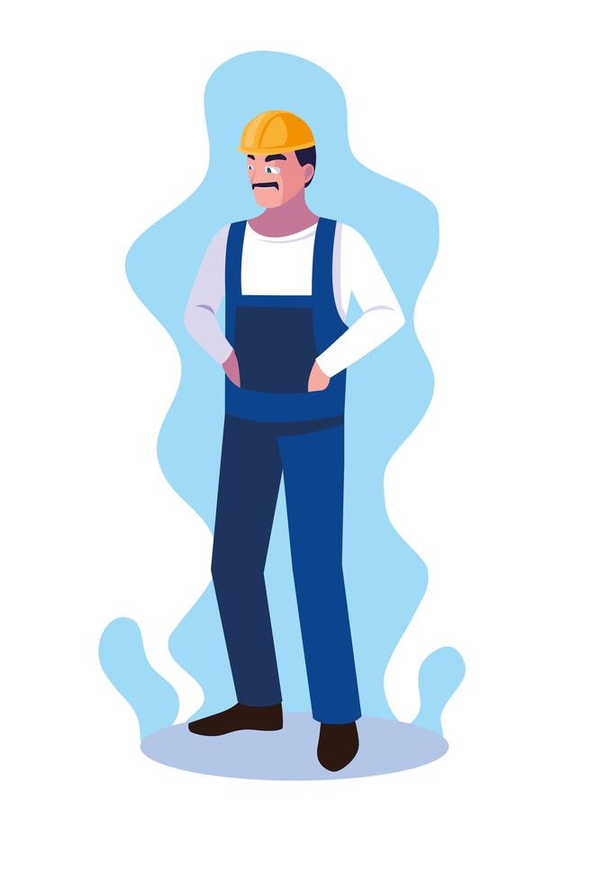 avatar, caricatura, ingeniero, hombre vector