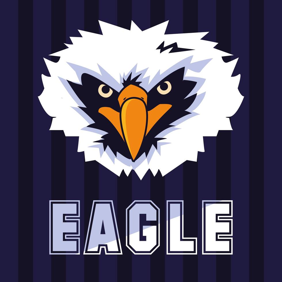 Bald eagle bird head with word vector