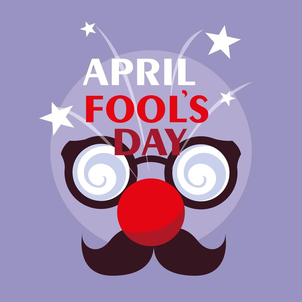 April fools day with crazy face accessories vector