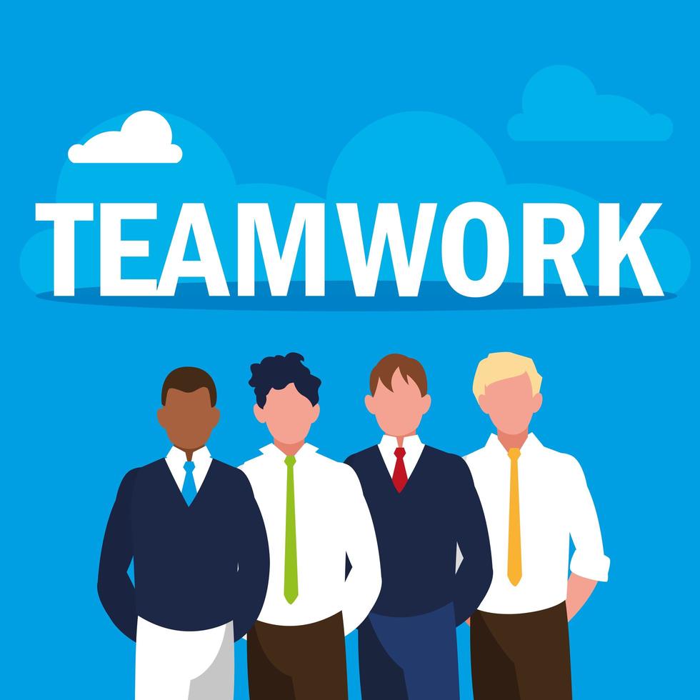 Teamwork with business men elegant vector