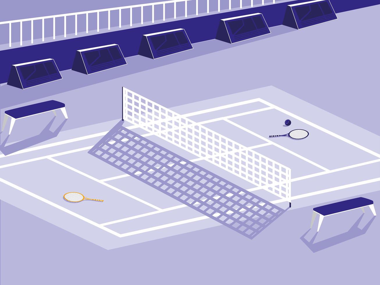 escena de la cancha de tenis vector