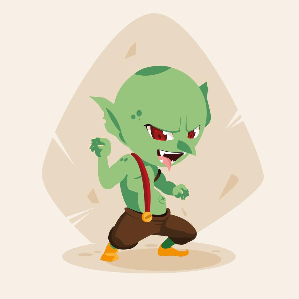 Ugly fairytale troll avatar character vector