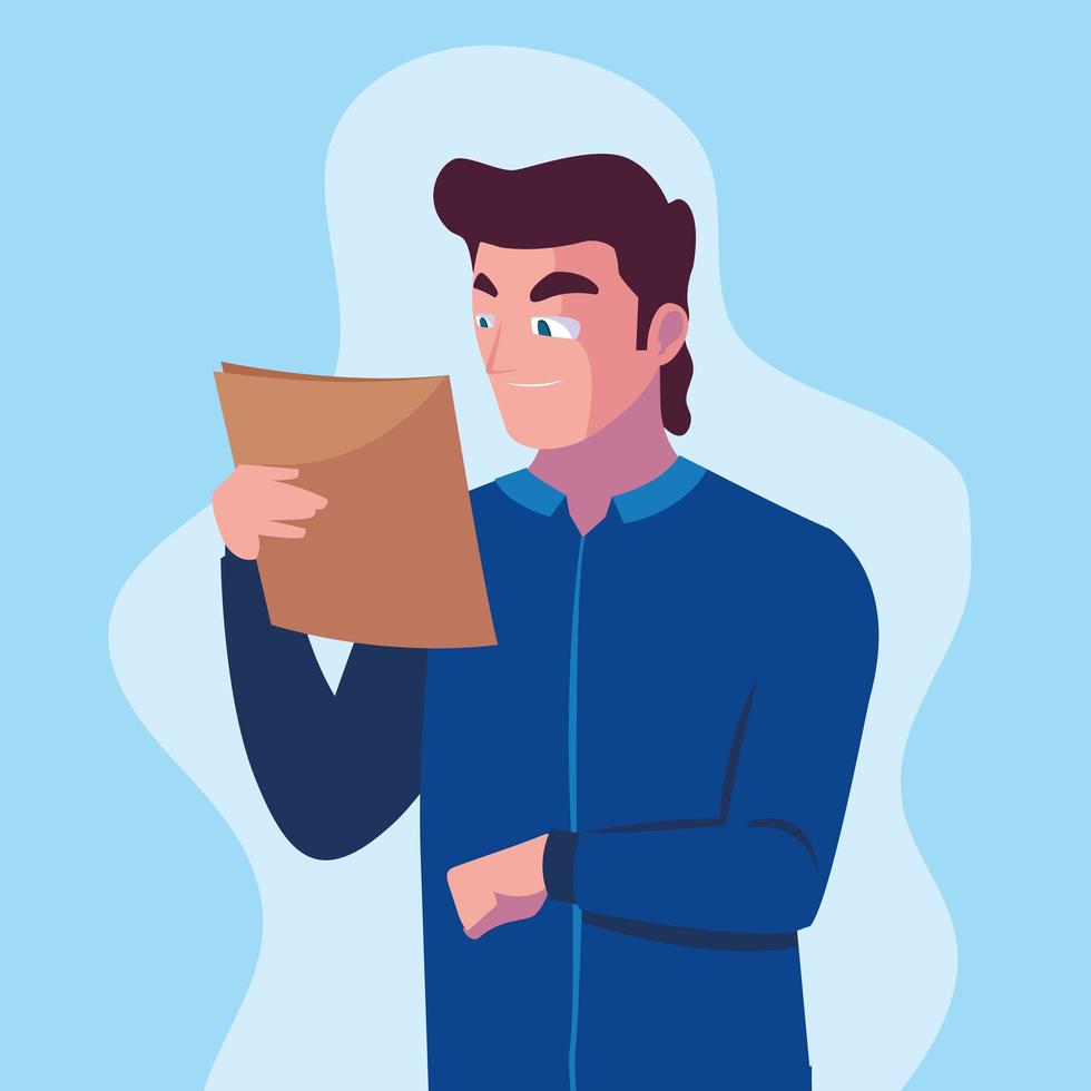 Avatar cartoon engineer man vector