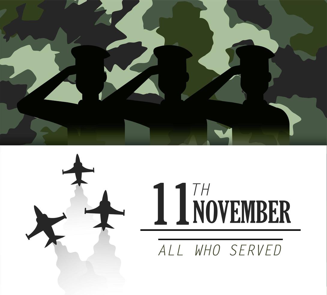 diseño de celebración del día de los veteranos y conmemoración vector