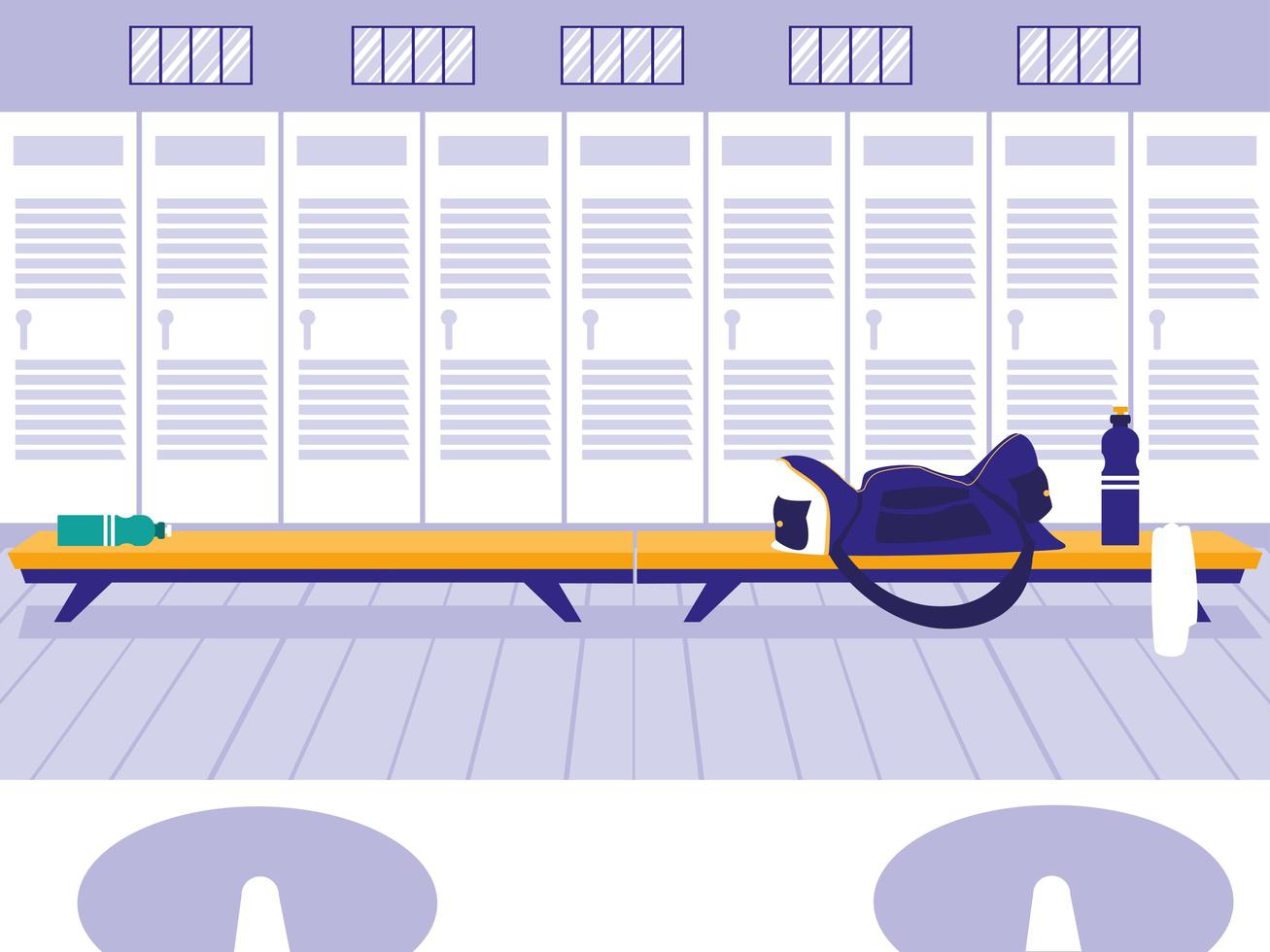Place with sport gym locker  vector