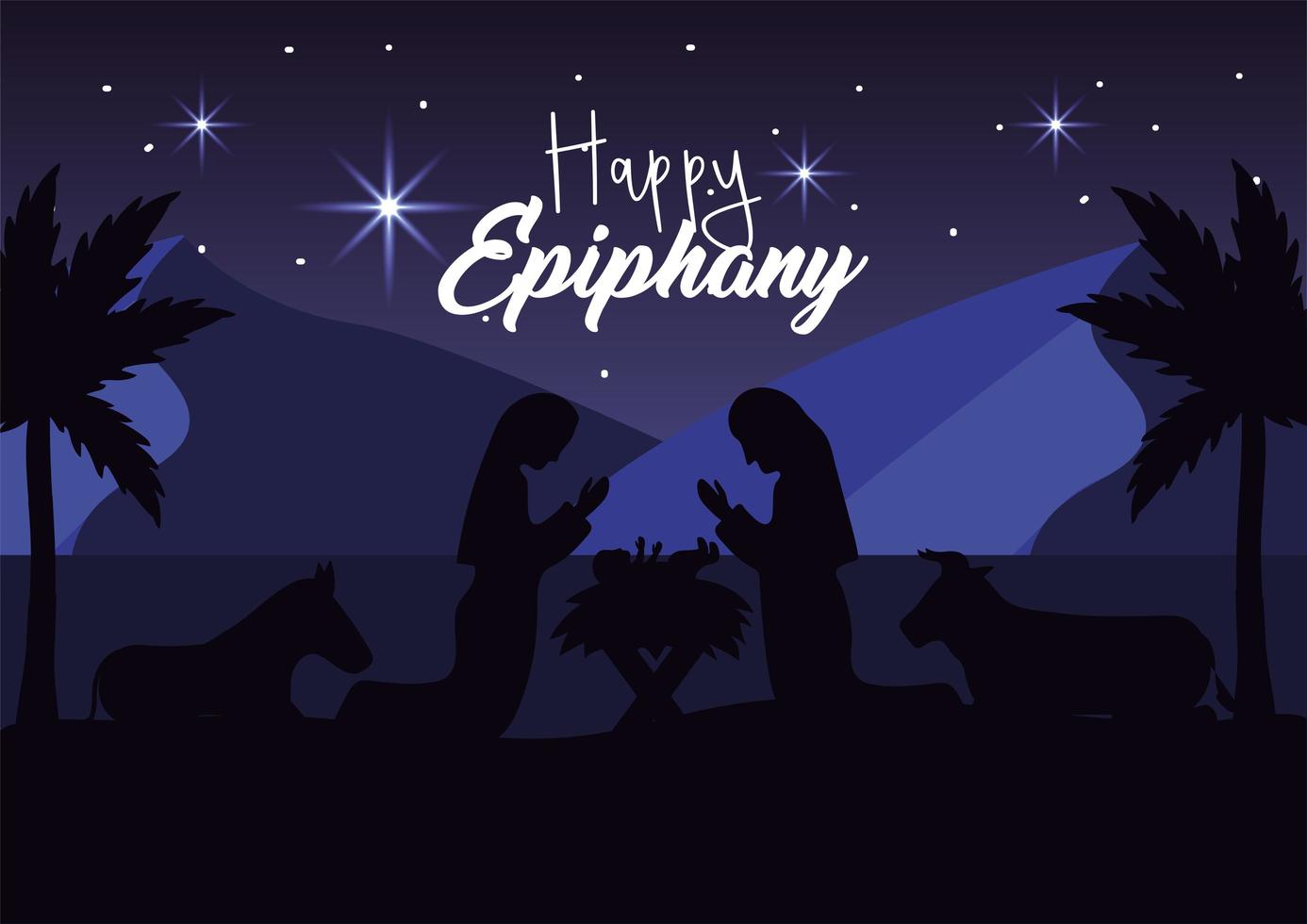 The nativity of Jesus greeting card vector