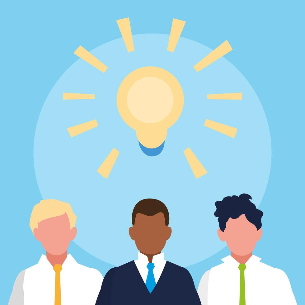 Businessmen with light bulb vector