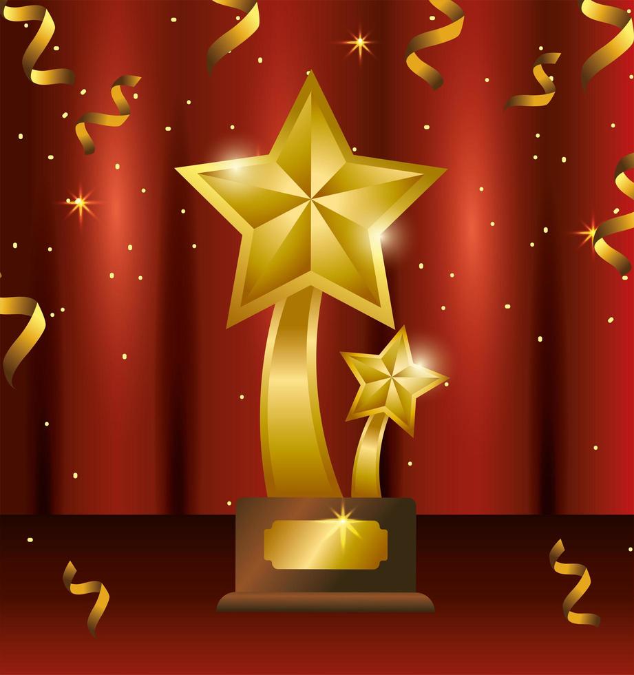 Award celebration template design with stars trophy vector