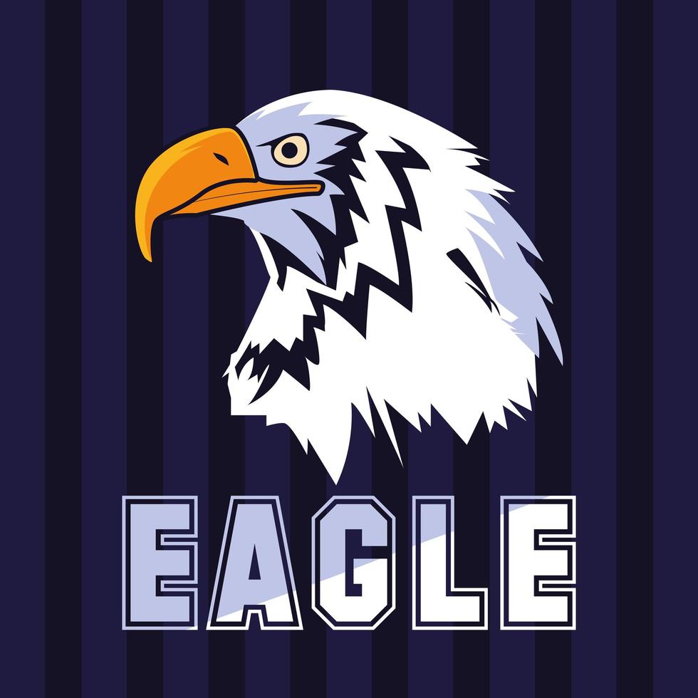 Bald eagle bird head with word vector