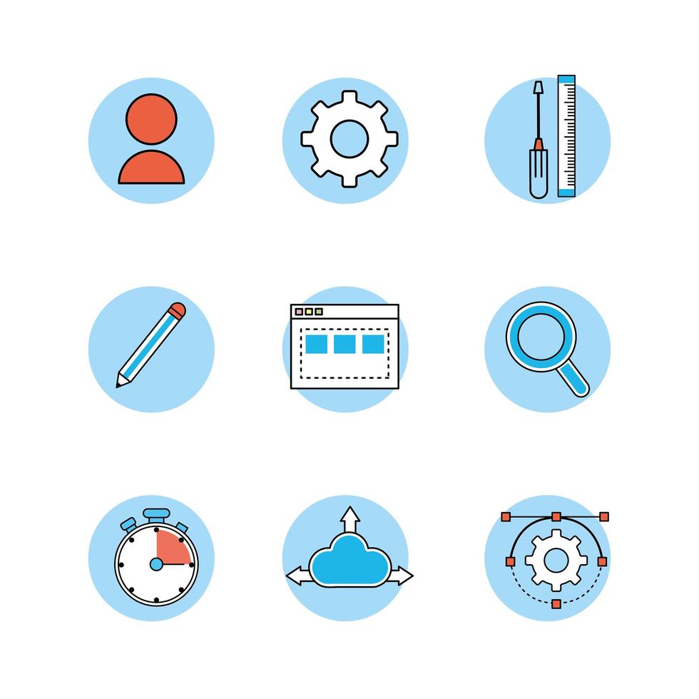 Programming and coding icon set  vector