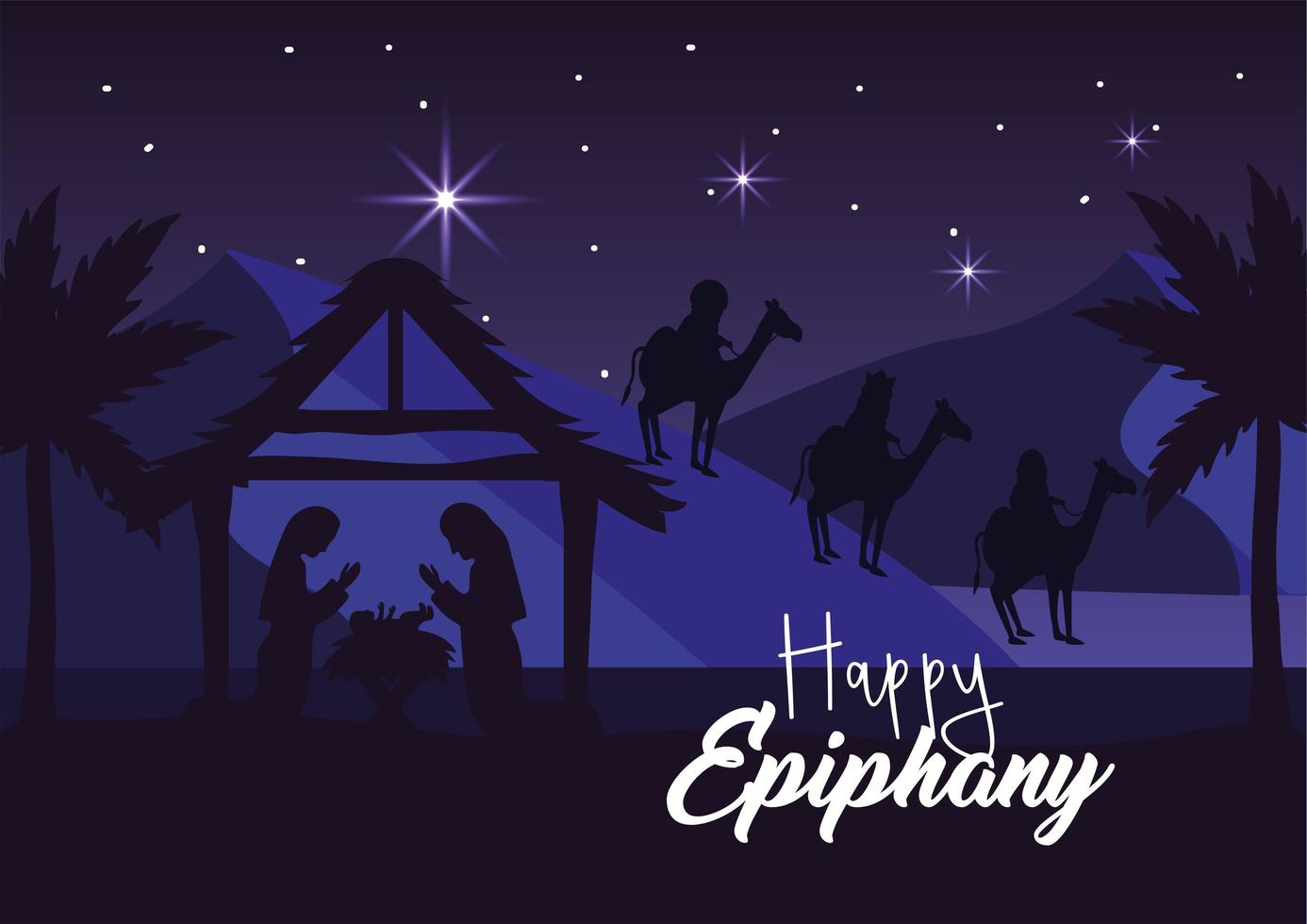 The nativity of Jesus greeting card vector