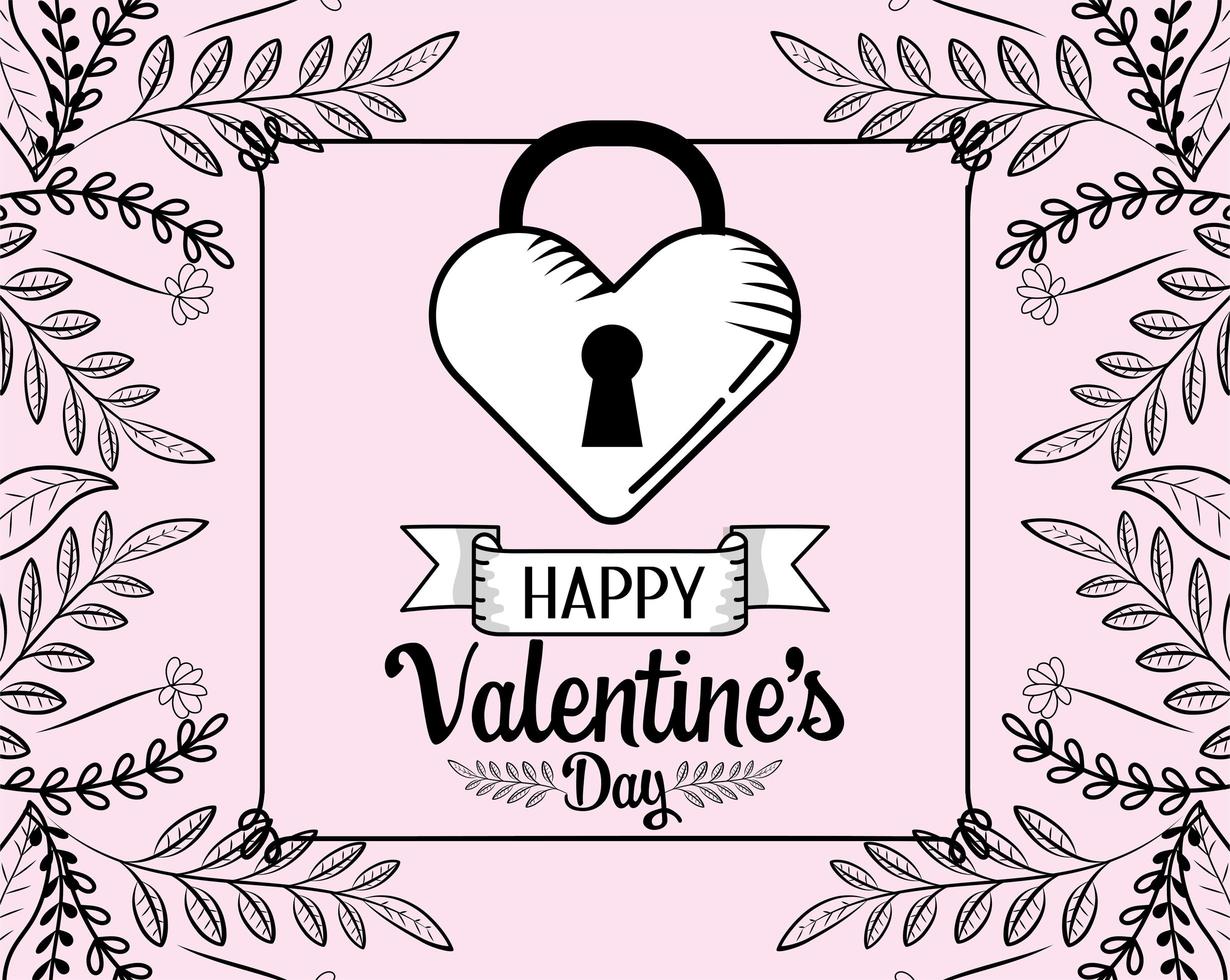 Valentines day locked heart design vector