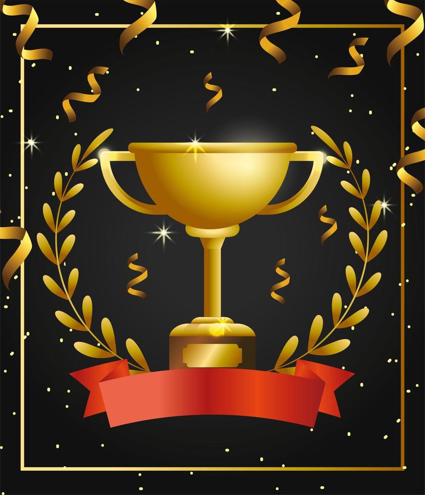 Award celebration template design with trophy vector