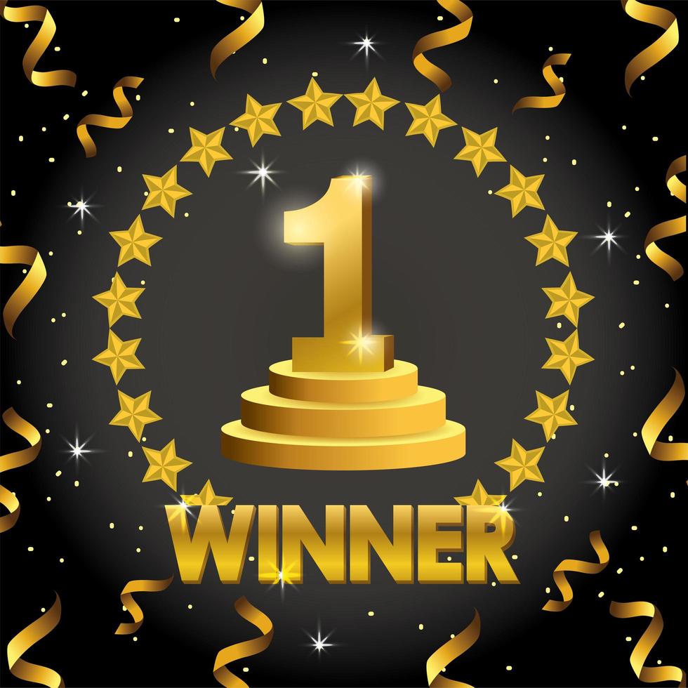 Celebration of winner banner vector
