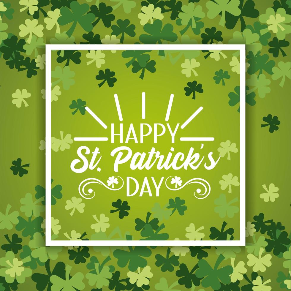 St. Patricks clover leaves pattern background vector