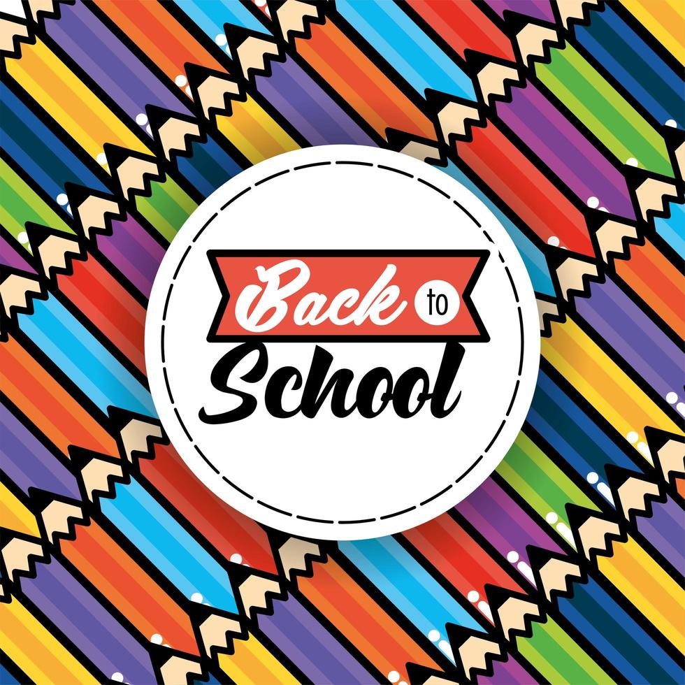 Back to school pattern background with pencils vector