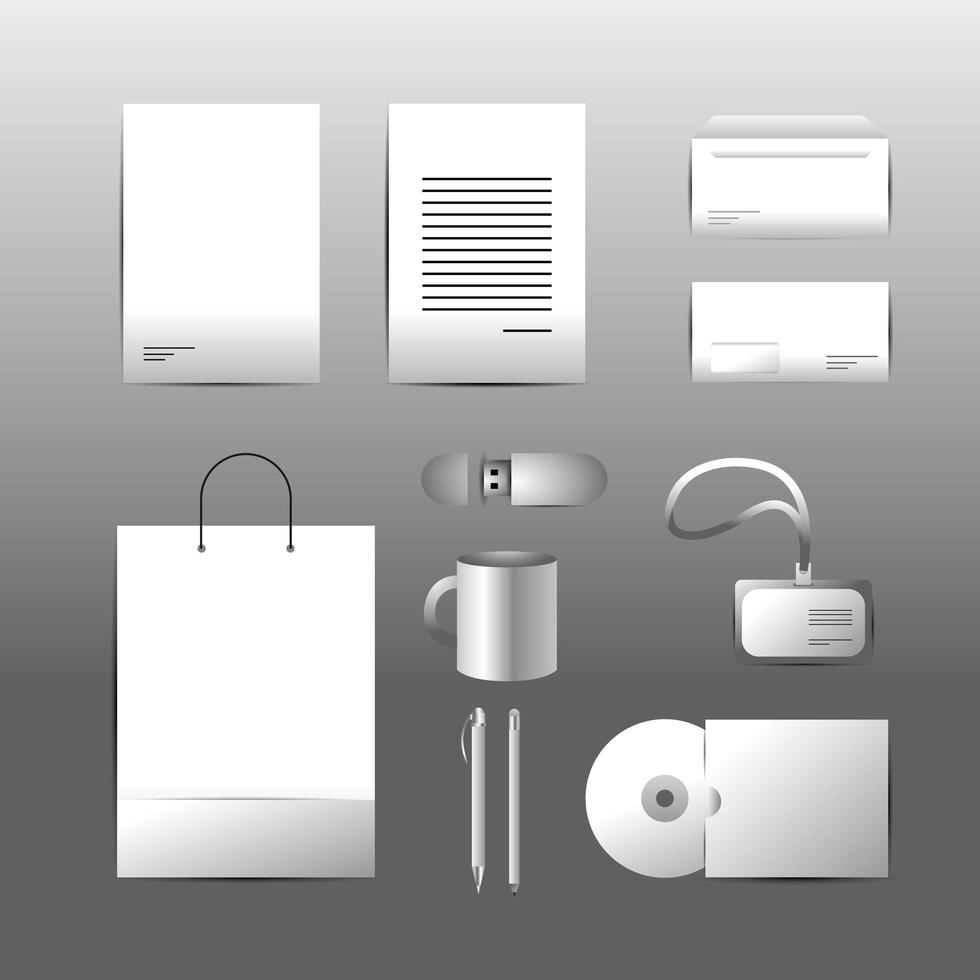 Set of promotional stationary blank template  vector