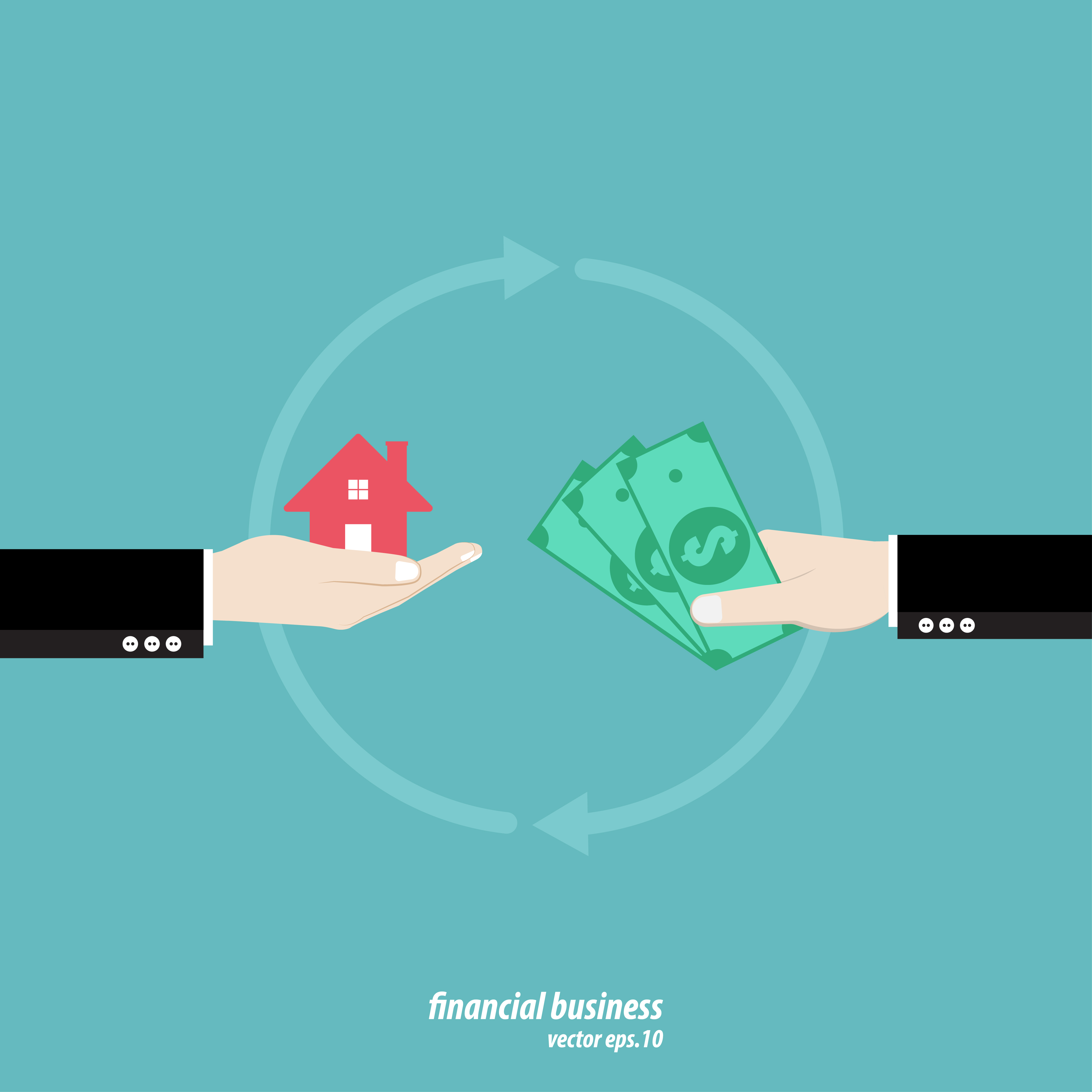Download Businessman holding money and home model in hand ...