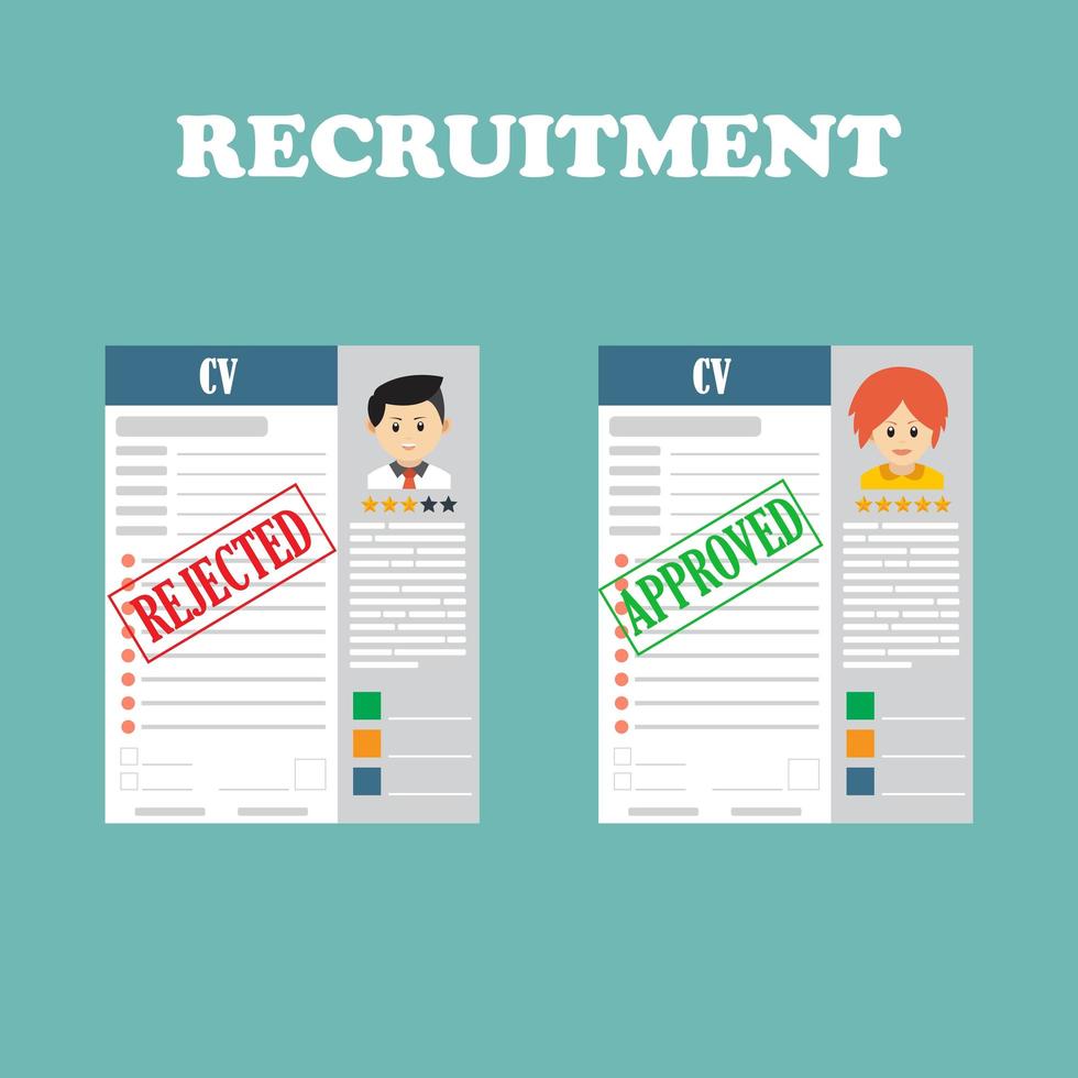 Recruiting concept on human resources vector