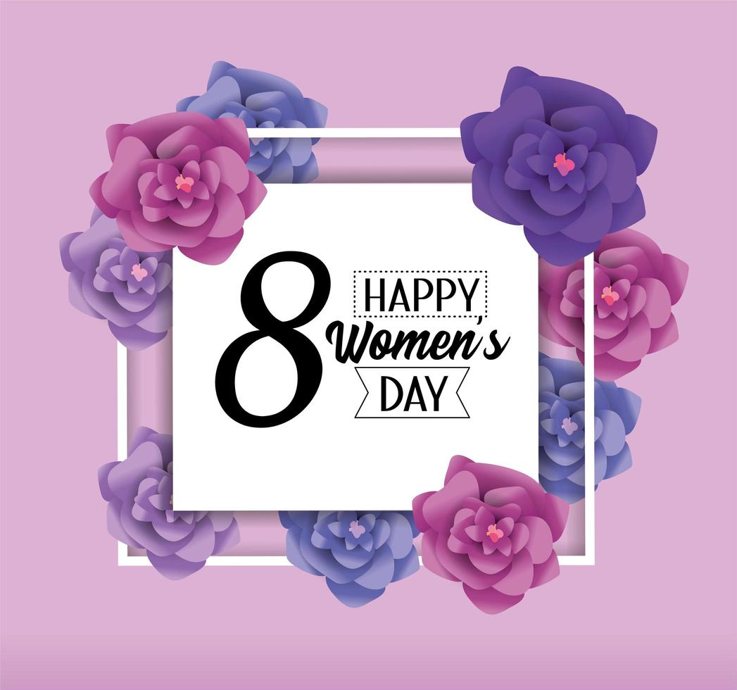 Womens greeting card with flowers vector