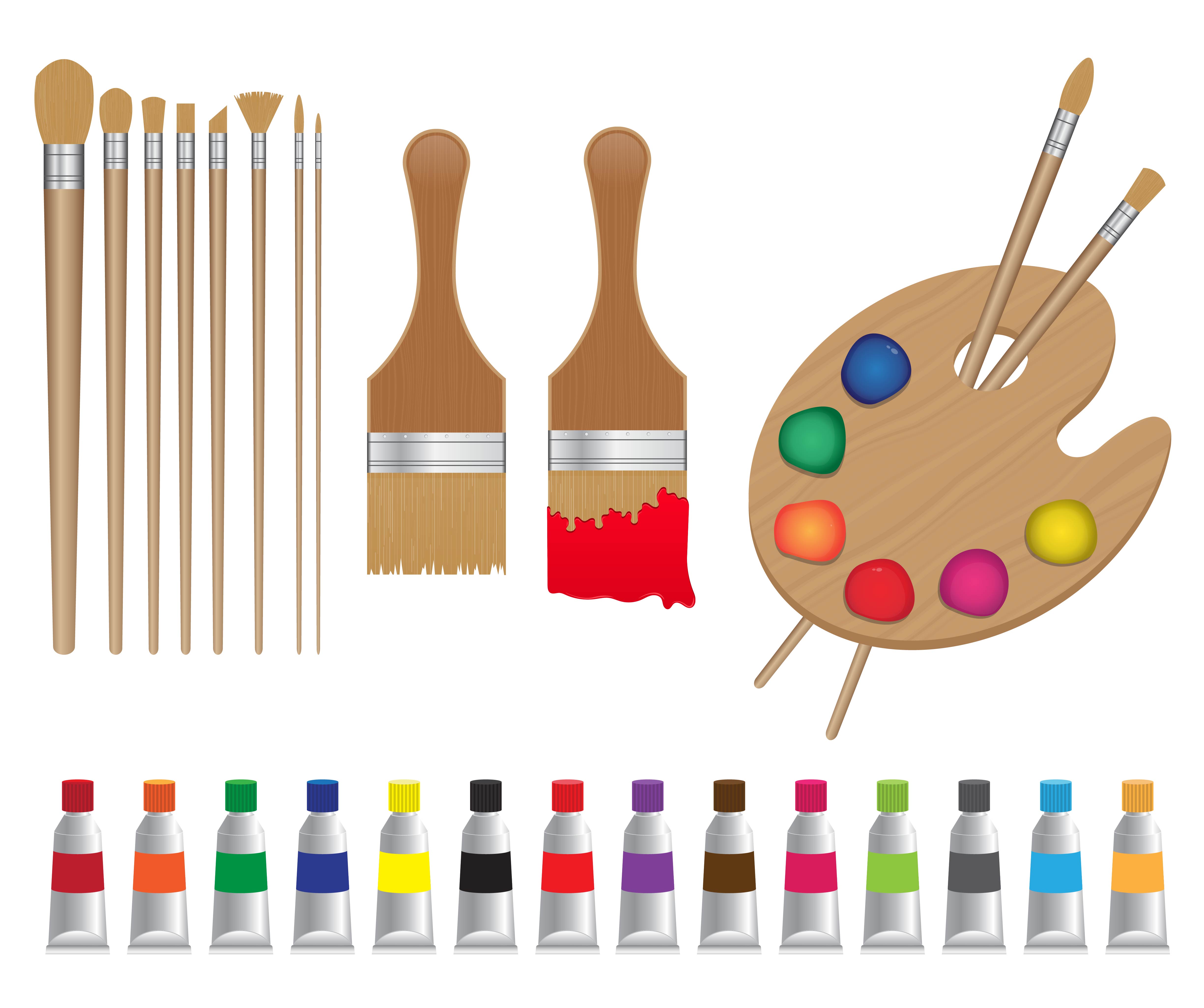Painting and art materials icon set 1312459 Vector Art at Vecteezy