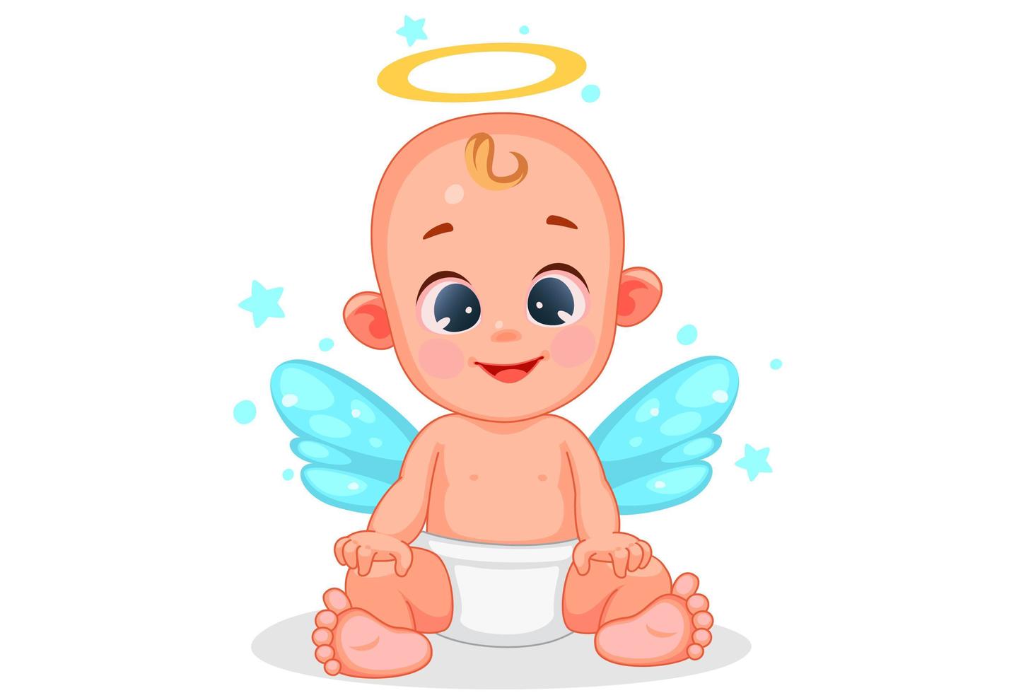 Cute angel baby with beautiful expression vector