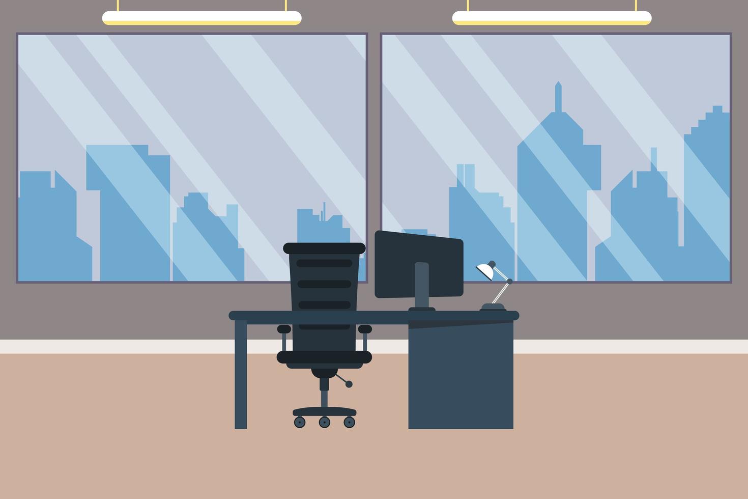 Modern business office and workspace interior  vector