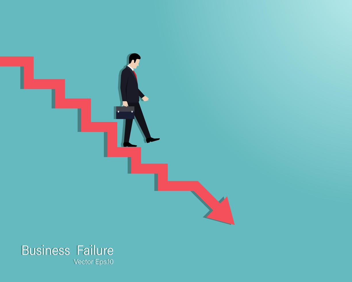 flecha de fracaso empresarial vector