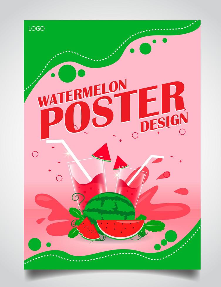 Poster for watermelon juice vector