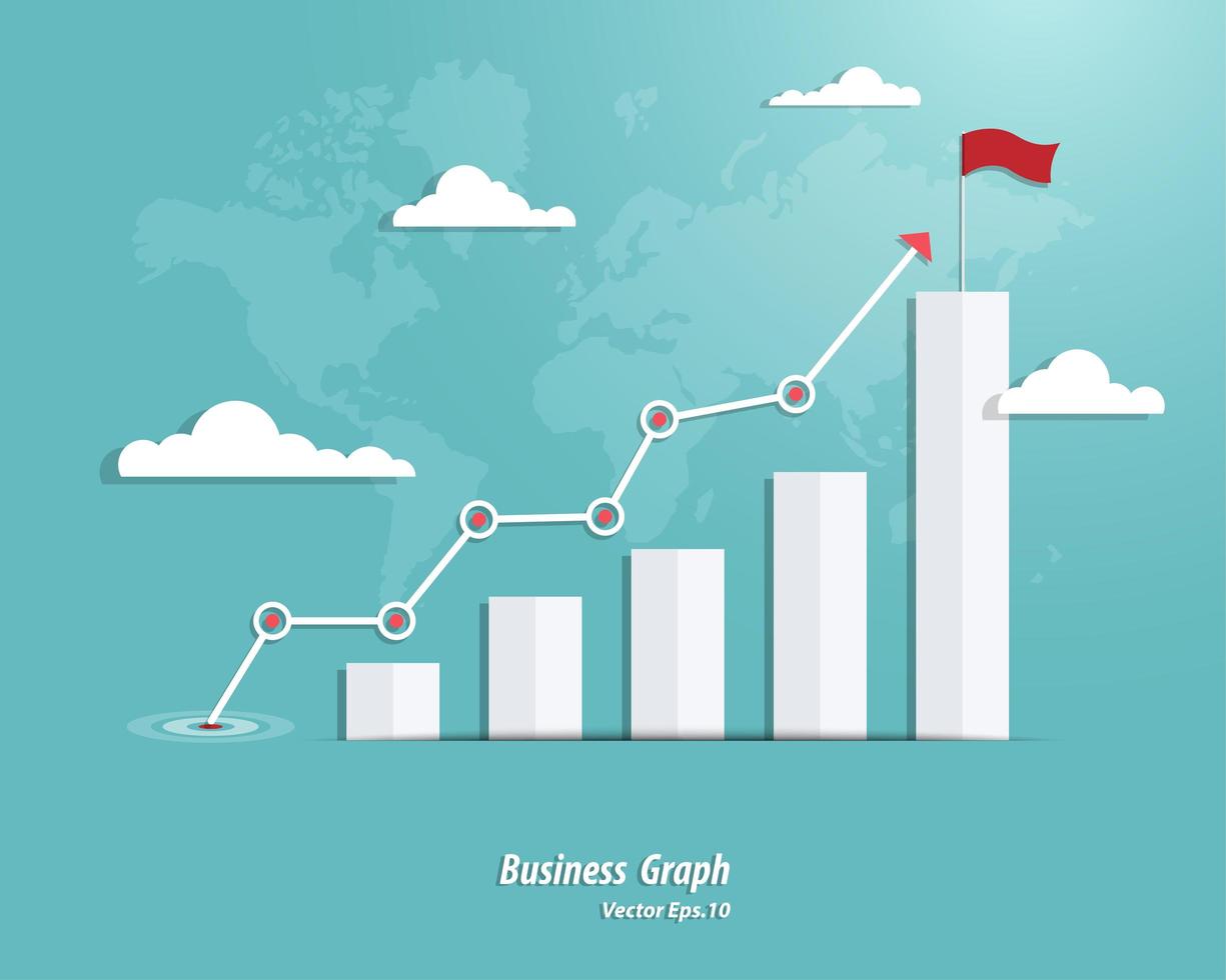 éxito del gráfico de negocios vector