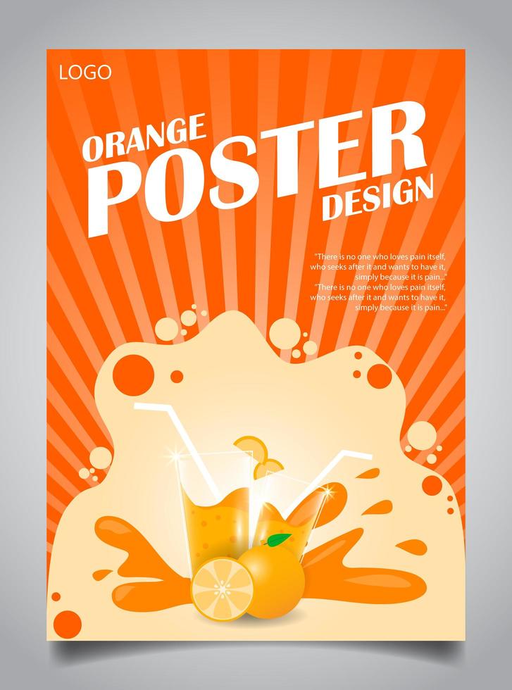 cartel de jugo de naranja vector