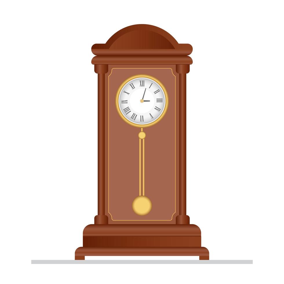 Old vintage clock with pendulum vector