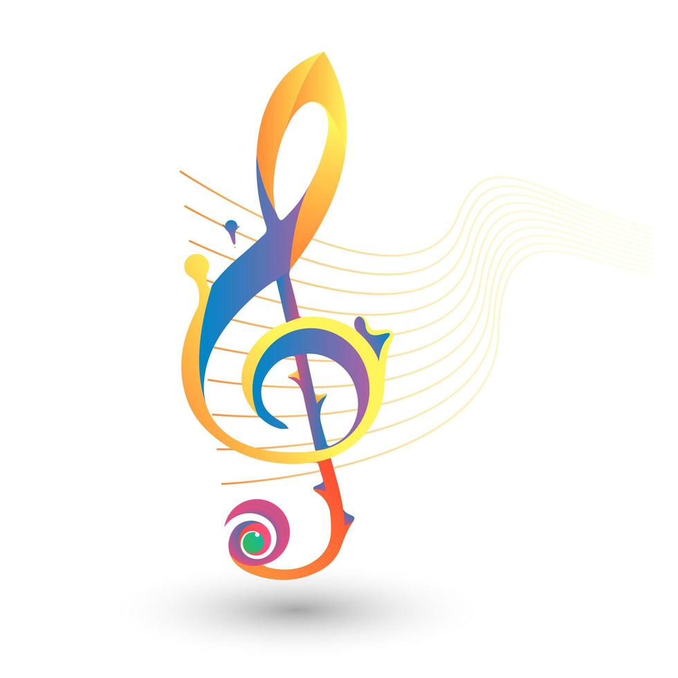 icono de tono musical lleno de color vector