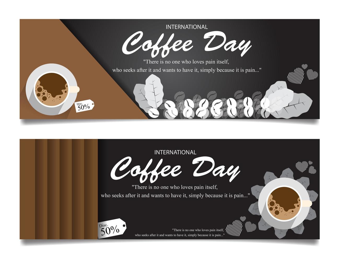 Set banner for coffee day vector