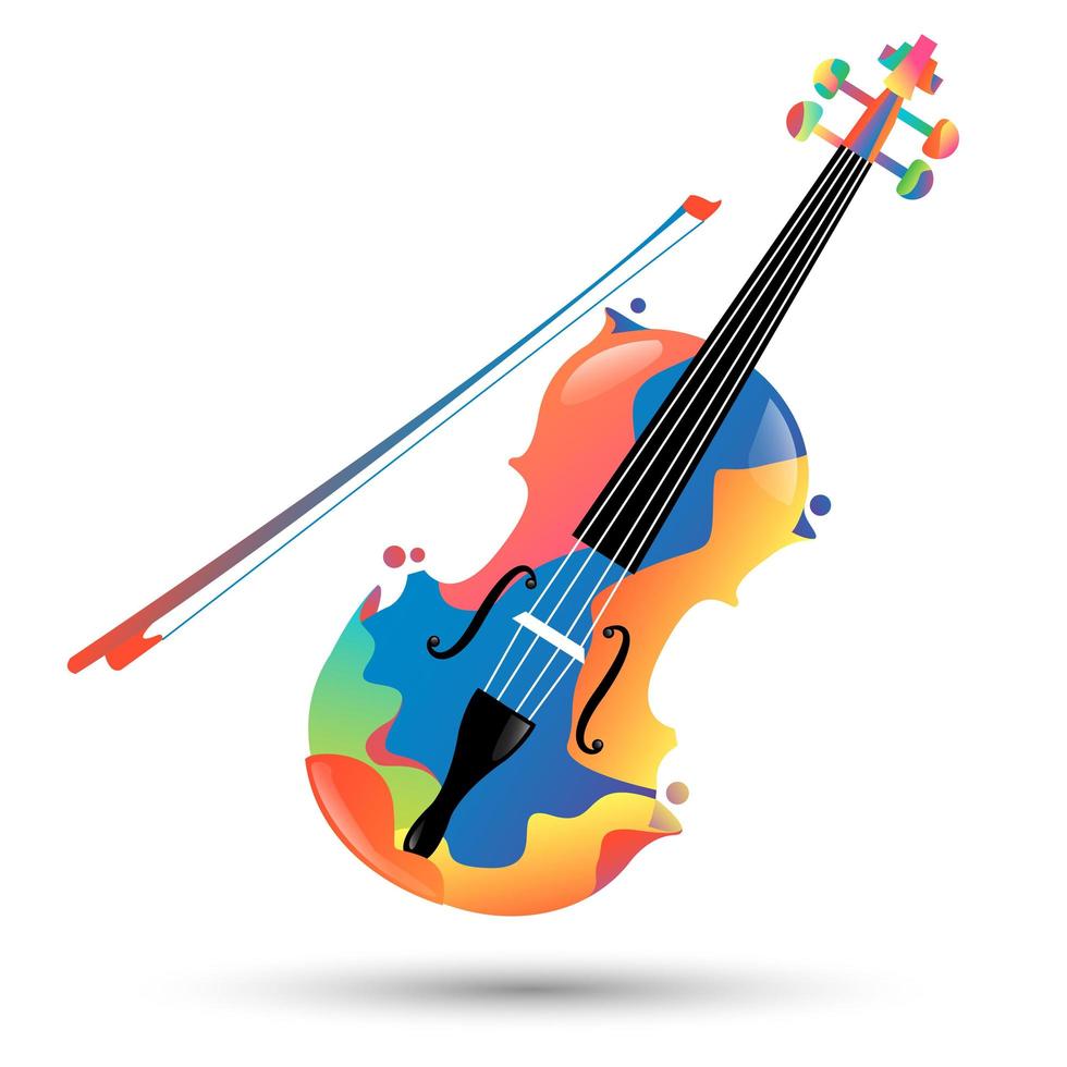 Colorful violin icon vector