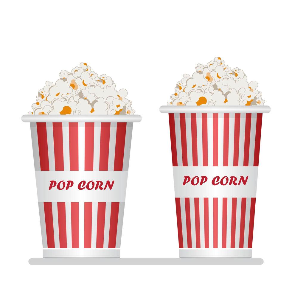 Popcorn bucket icon set vector