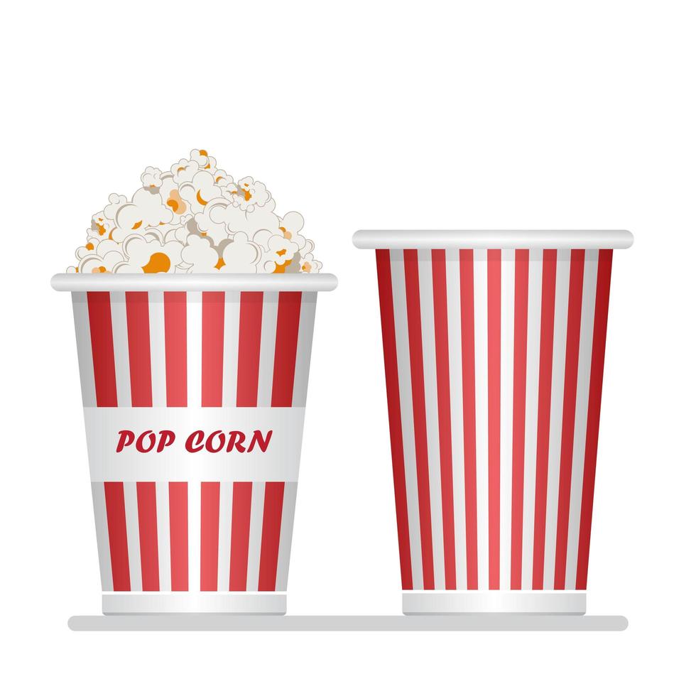 Popcorn bucket icon set vector