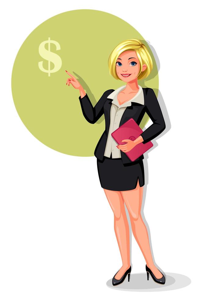 Young business women in standing pose vector