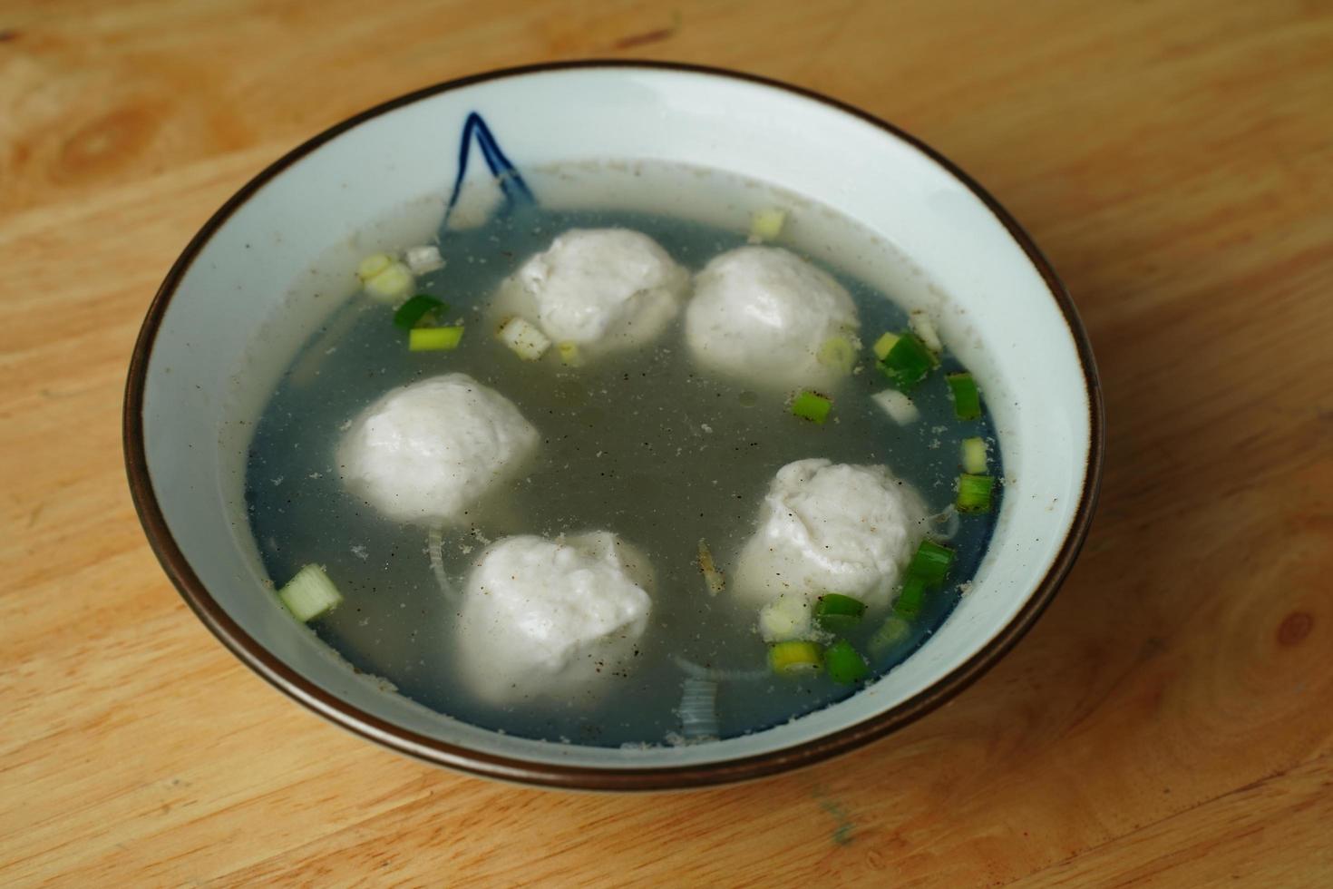 sopa de bola de masa con cebollas verdes foto