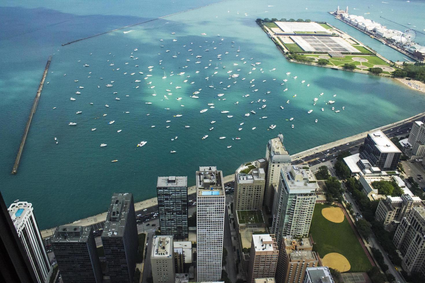 Aerial view of Chicago photo