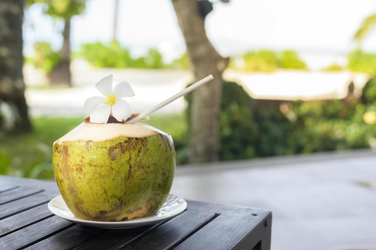 Green coconut drink photo