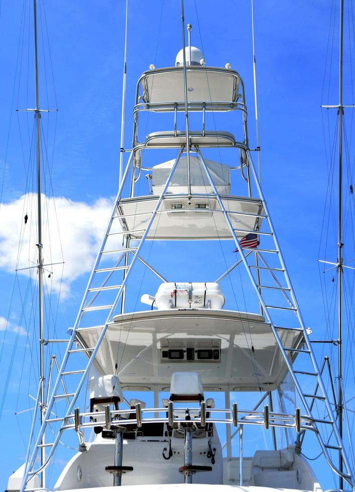 Flying bridge of a boat photo