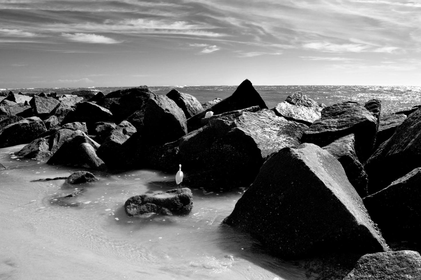 Large rocks in the ocean photo