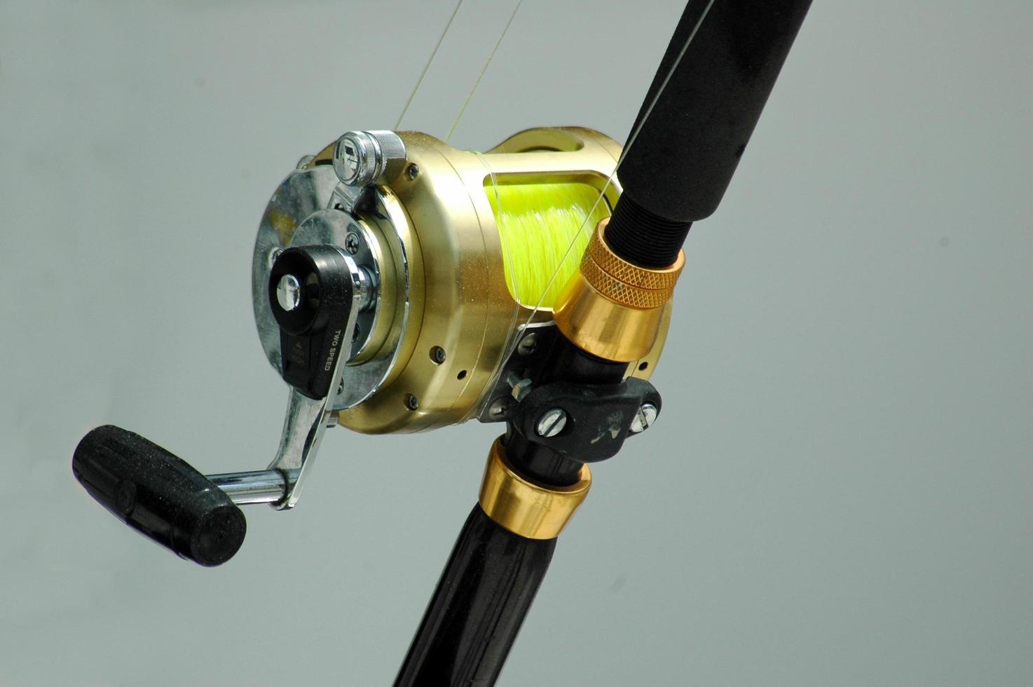 Fishing reel close-up photo