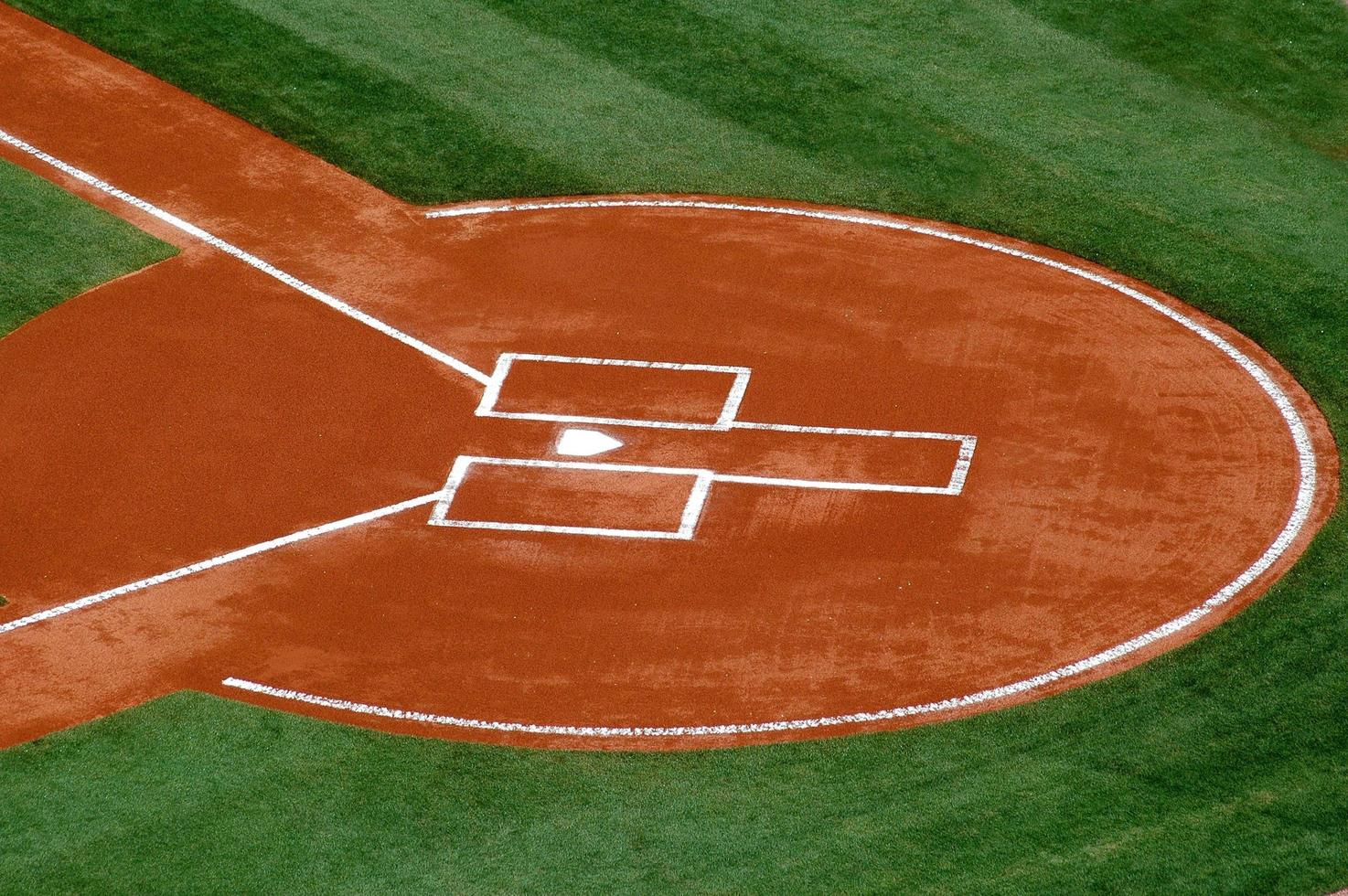 plato de home en el campo de béisbol foto