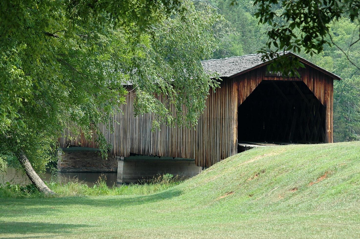 Historic covered bridge photo