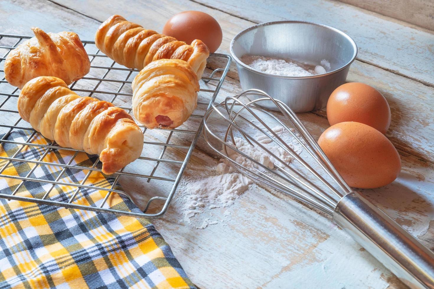 Fresh bread and ingredients  photo